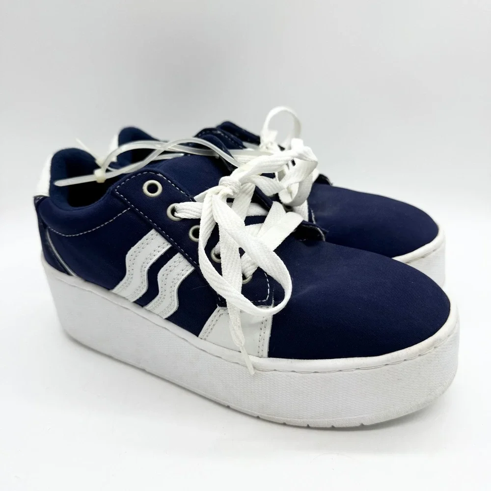 Vintage Deadstock Y2K‎ Seychelles RAGE Chunky Platform Sneaker Navy Size 7.5